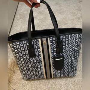 Tory Burch Black and White Patterned Tote